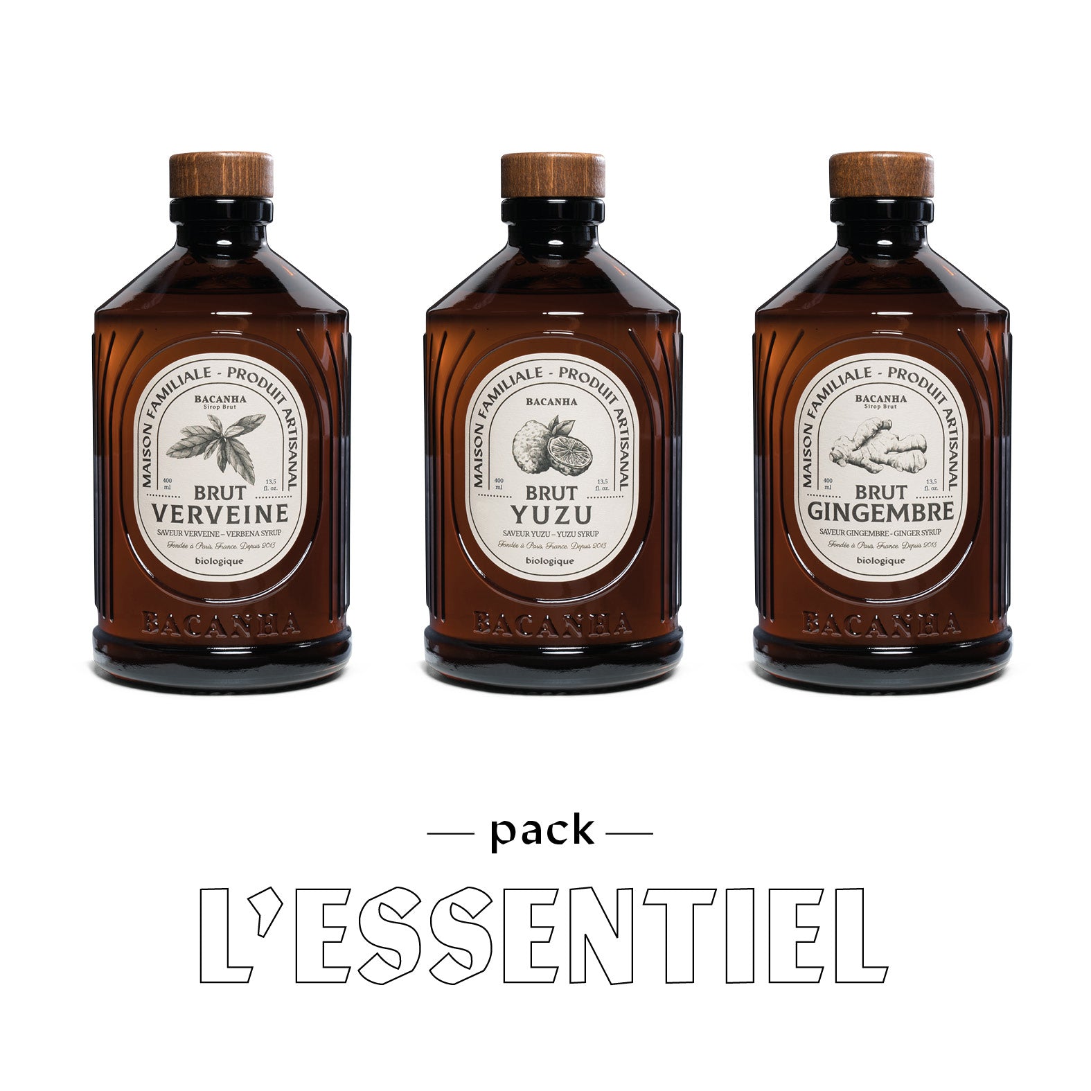 Sirop Les Essentiels : Verveine, Yuzu, Gingembre - 3 x 400ml - Sirops Bio Sirop Les Essentiels : Verveine, Yuzu, Gingembre - 3 x 400ml - Sirops Bio