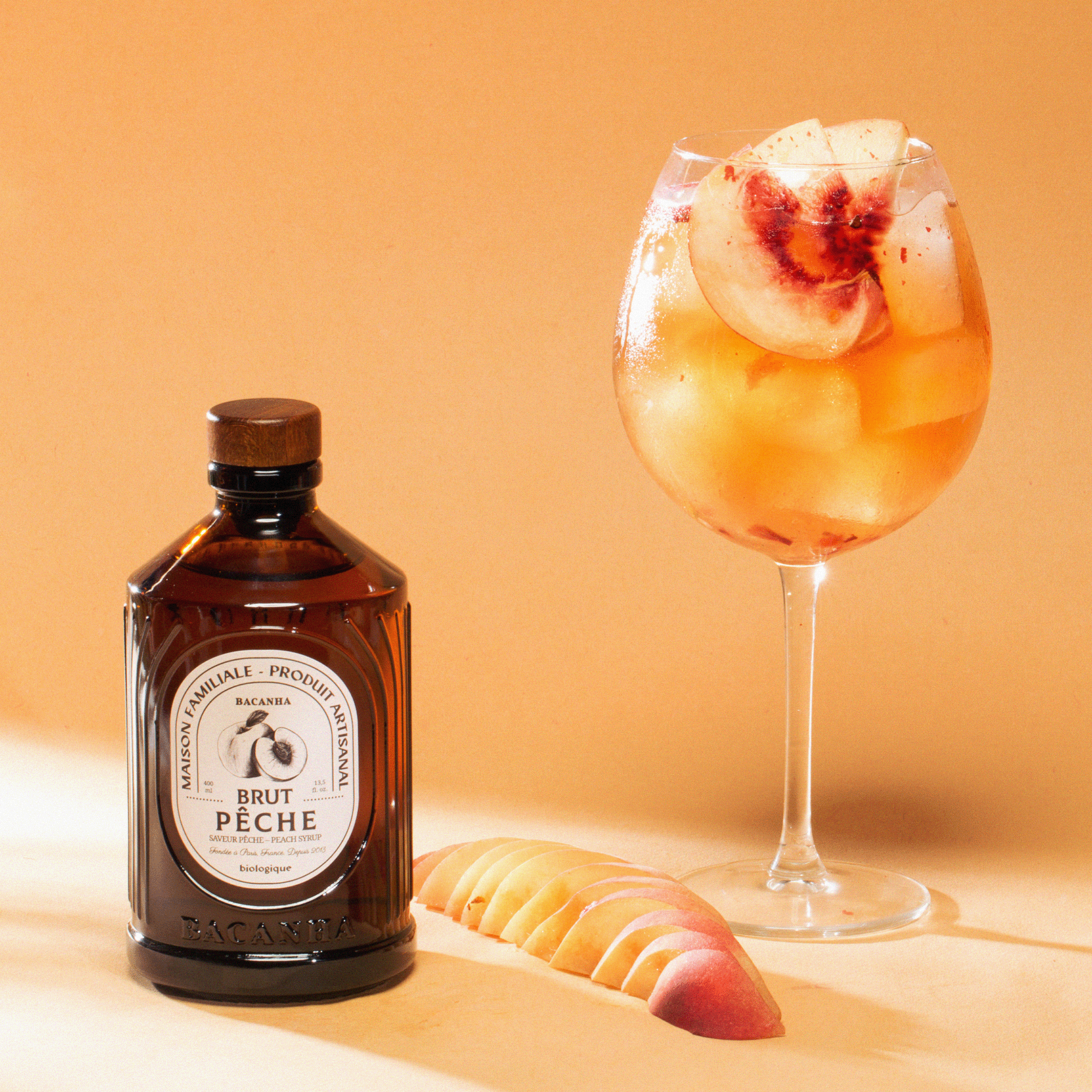 Raw Peach Flavor Syrup - Organic - 400ml