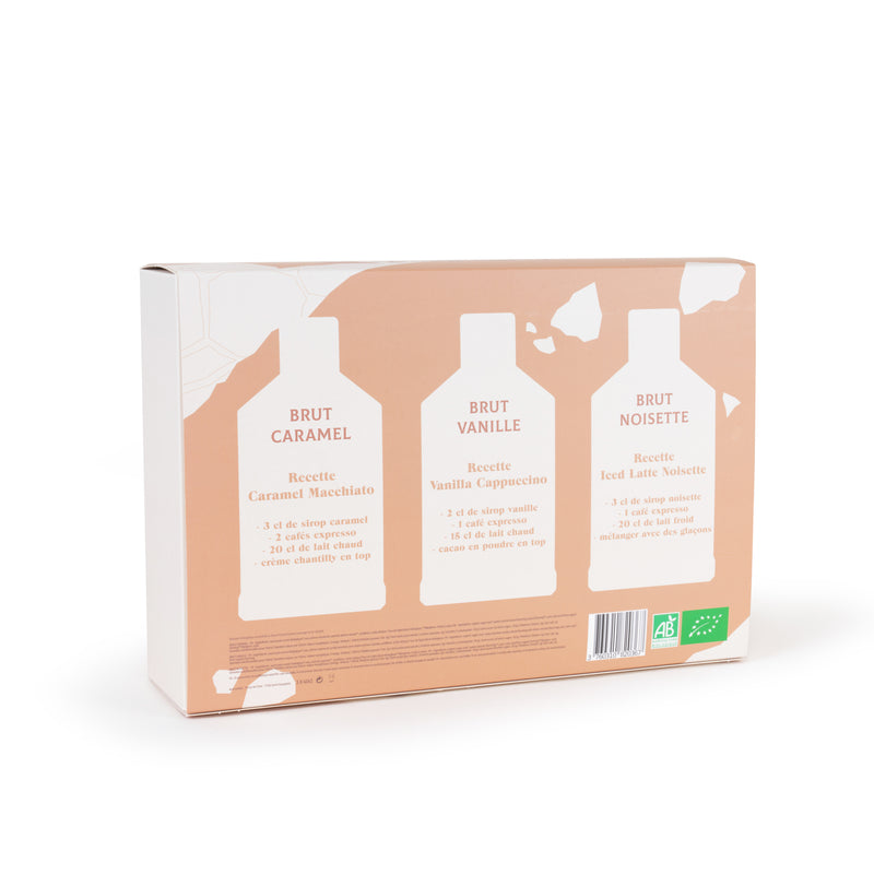 Sirops Brut - Coffret Coffee Barista : Caramel, Vanille, Noisette - 3x400 ml